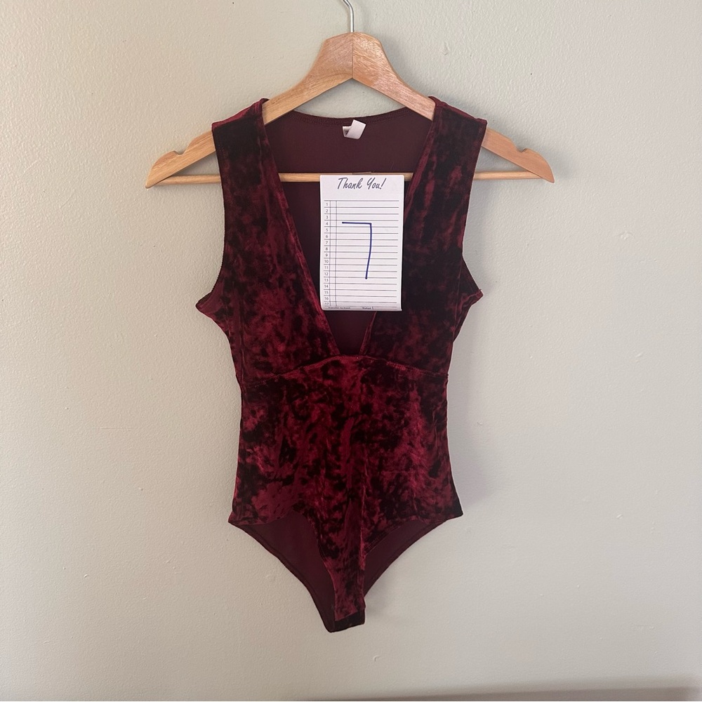 Velvet Burgundy Bodysuit